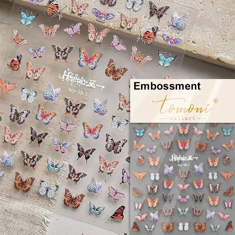 Dreamy Chic Butterfly Flower Bowknot Square Rhinestone Crystal 5D Self Adhesive Nail Art Stickers Fantasy Shiny Manicure Decals (ONLINE ORDER ONLY)