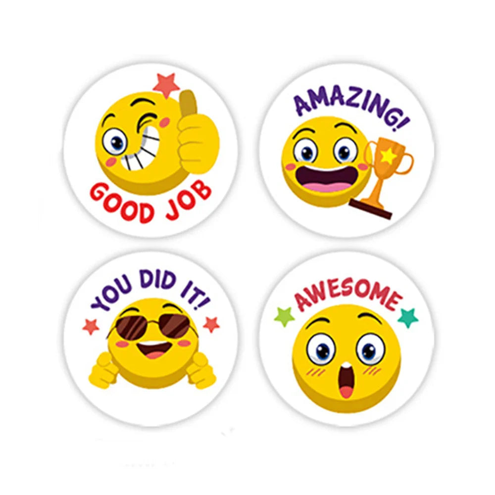 100-500pcs Reward Stickers For Kids Teacher Cartoon Incentive Stickers For School Supplies Classroom Teacher Students (Online Order Only)
