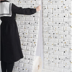 70cm x 10m Self-adhesive 3D Foam Brick Wallpaper Waterproof Wall Sticker (Online Order Only)