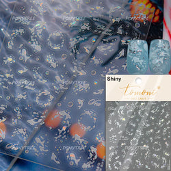 Ocean Elements Starry Sea Shoal of Fish School Water Bubbles Water Bubbles Adhesive Nail Art Decoration Sticker Manicure Decals (Online Order Only)