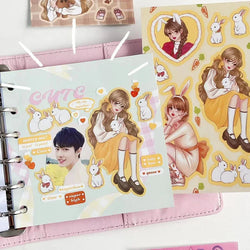4pcs Cute Sweet Campus Girl Sticker Scrapbooking Decorative Diary DIY Idol Album Kawaii Stationery Stickers Art Supplies (ONLINE ORDER ONLY)