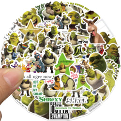 52pcs Cartoon Monster Shrek Graffiti Sticker DIY Suitcase Laptop Suitcase Guitar Star Sticker Waterproof Decals (ONLINE ORDER ONLY)
