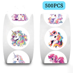 100-500pcs Cartoon Animal Unicorn Stickers Kindergarten Children's Reward Sticker Gift Decorative Decals Kids Encourage Label (Online Order Only)