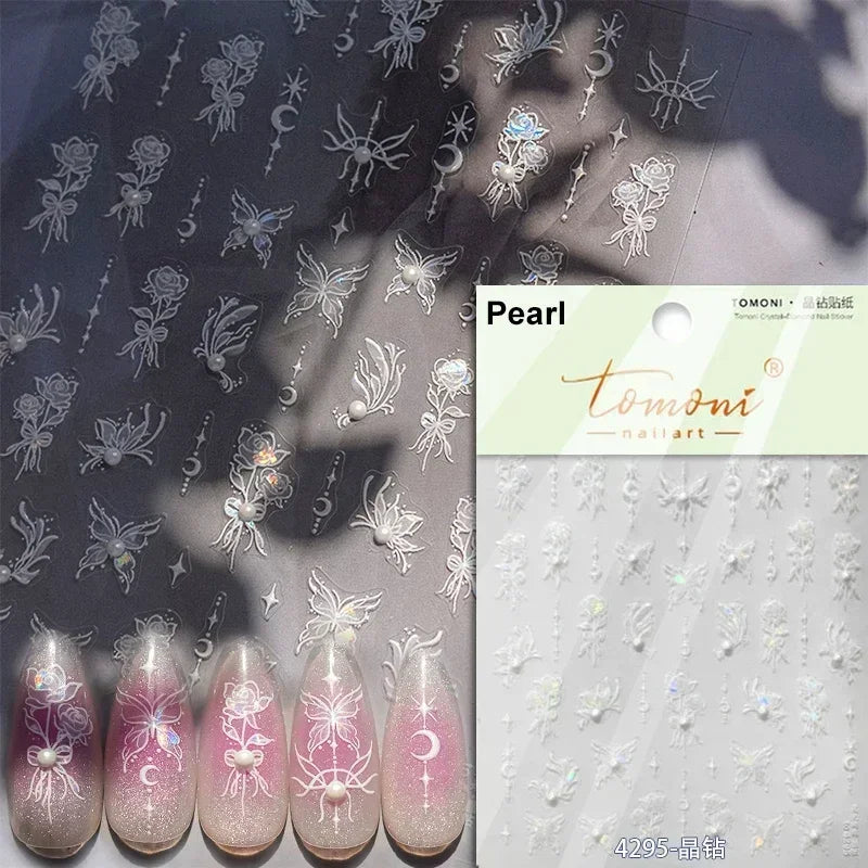 Dreamy Chic Butterfly Flower Bowknot Square Rhinestone Crystal 5D Self Adhesive Nail Art Stickers Fantasy Shiny Manicure Decals (ONLINE ORDER ONLY)
