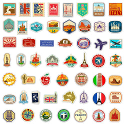 10/30/50PCS Building Landmark Vintage Travel Stickers Graffiti DIY Phone Luggage Laptop Guitar Suitcase Skateboard Kids Sticker (ONLINE ORDER ONLY)