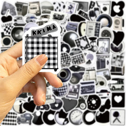10/30/50/100PCS Ins Style Cute Stickers Black White Simple Decals Decoration DIY Phone Notebook Fridge Suitcase Laptop Kids Toys (ONLINE ORDER ONLY)