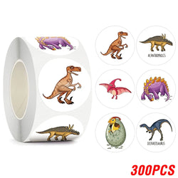 100-500PCS Children's Cartoon Stickers Little Dinosaur Pattern Kids Stationery Supplies School Teacher Supplies Reward Stickers (Online Order Only)