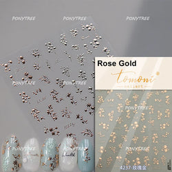 Hazy Feeling Bluestar-Amsonia Hubristic Blue Star Flower Floral Print 5D Soft Embossed Adhesive Nail Art Sticker Manicure Decals (ONLINE ORDER ONLY)