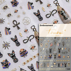 Metal Snake Flower Pattern Stars Eye Pot Moon Butterfly Story Retro Meteor Candle Hourglass Nail Art Sticker Manicure Tool Decal (ONLINE ORDER ONLY)
