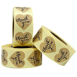 500pcs/roll Heart Stickers Thank You Stickers For Business Merci Packaging Stickers Rolling Love For Packaging Decoration (ONLINE ORDER ONLY)