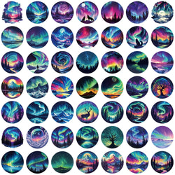 50Pcs Northern Lights Art Cartoon Stickers Mobile Phone Case Luggage Skateboard DIY Decorative Waterproof Stickers For Toy (ONLINE ORDER ONLY)