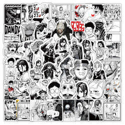 Anime Dandadan Stickers Set: Black White Manga Graffiti Decals for Skateboard, Fridge, Phone, Laptop (ONLINE ORDER ONLY)