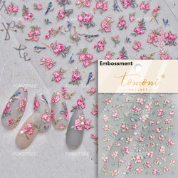 Graceful Peach Blossom Blessing Sachet Pretty Buckle Tassels Pendant Antique Radiant Adhesive Nail Art Stickers Manicure Decals (ONLINE ORDER ONLY)