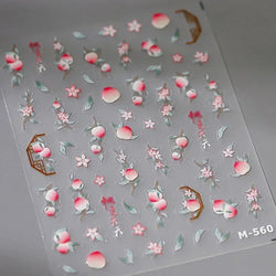 Colorful Food Pudding Alkali Water Bowknot Cream Fork Cup Bread Jelly Fruit Cartoon Cake Relief Nail Art Sticker Manicure Decals (ONLINE ORDER ONLY)