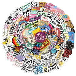 Colorful Inspirational Phrase Stickers for Suitcase Laptop Luggage Fridge Phone Car (ONLINE ORDER ONLY)
