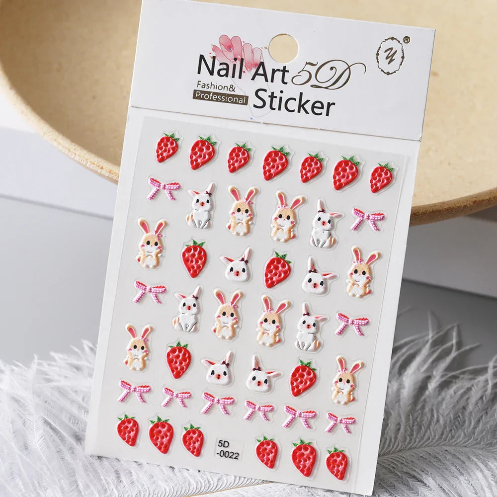 1Pc Summer Nail Art Sticker Lemon Nail Decal Nail Art Supplies Cute Fruit Strawberry Cherry Watermelon Avocado Lemon Nail Design (ONLINE ORDER ONLY)