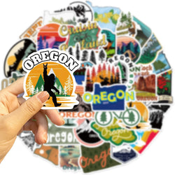 50Pcs Oregon America State Sticker For Laptop Luggage Phone Suitcase Skateboard Styling DIY Decal Pegatina Aufkleber Toy Decal (Online Order Only)