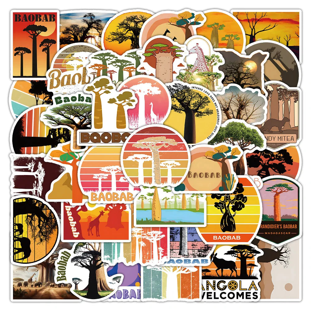 54pcs Baobab Cartoon Graffiti Stickers for Helmet, Desktop, Wall Decoration (ONLINE ORDER ONLY)