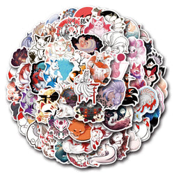Kitsune Nine-Tailed Fox Cartoon Stickers 10/30/50PCS for Phone Laptop Luggage Skateboard Decals (ONLINE ORDER ONLY)