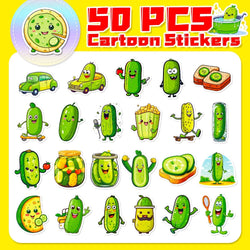 10/50PCS Funny Cartoon Pickle Cucumbers Graffiti Stickers Decals Kids Toy Laptop Scrapbook Phone Suitcase Decoration Sticker (ONLINE ORDER ONLY)