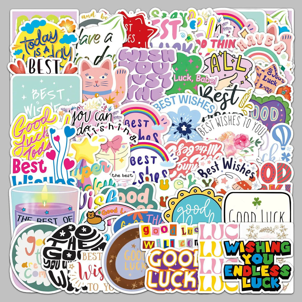 50Pcs Inspirational Quote Stickers for Helmet, Wall, Desktop Decoration (Online Order Only)