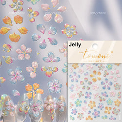 Spring Living Peach Blossom Flower Branch Petal Antique Soft Relief Adhesive Chinese Characters Nail Art Sticker Manicure Decals (ONLINE ORDER ONLY)
