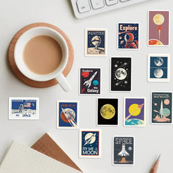 50PCS Space Travel Planner Stickers Aesthetic Motorcycle Phone Car Skateboard Laptop Sticker Decal Classic Toy (Online Order Only)