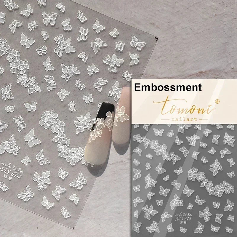 Dreamy Chic Butterfly Flower Bowknot Square Rhinestone Crystal 5D Self Adhesive Nail Art Stickers Fantasy Shiny Manicure Decals (ONLINE ORDER ONLY)