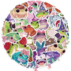 50PCS Cute Silly Frog Stickers Skateboard Waterproof Scrapbook Decal Cartoon Laptop Cartoon Notebook Luggage Graffiti Sticker ﻿ (ONLINE ORDER ONLY)