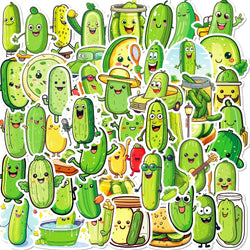 10/50PCS Funny Cartoon Pickle Cucumbers Graffiti Stickers Decals Kids Toy Laptop Scrapbook Phone Suitcase Decoration Sticker (ONLINE ORDER ONLY)
