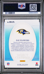 Graded 2023 Panini Select Zay Flowers #CROZFL Certified Rookies Rookie RC Football Card PSA 10 Gem Mint (ONLINE ORDER ONLY)