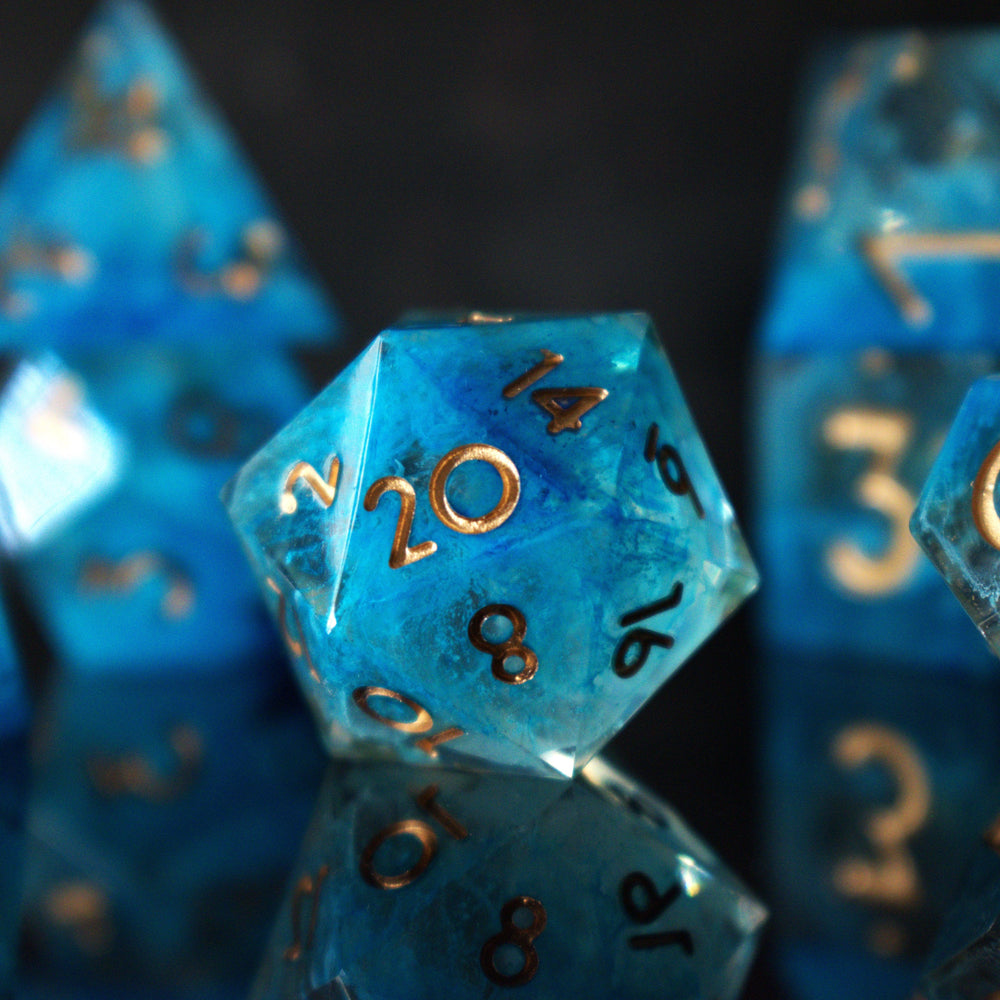 Shape of Water Sharp-Edged Resin Dice Set (ONLINE ORDER ONLY)