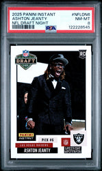 Graded 2025 Panini Instant Ashton Jeanty #NFLDN6 NFL Draft Night Rookie RC Football Card PSA 8 Near Mint (ONLINE ORDER ONLY)