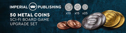 50 Metal Coin Board Game Upgrade Set (Sci-Fi Coins) NEW!  - (ONLINE ORDER ONLY)
