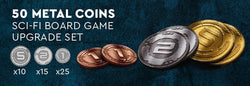 50 Metal Coin Board Game Upgrade Set (Sci-Fi Coins) NEW!  - (ONLINE ORDER ONLY)