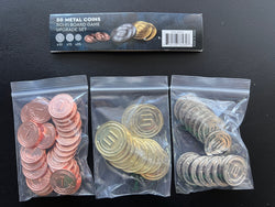 50 Metal Coin Board Game Upgrade Set (Sci-Fi Coins) NEW!  - (ONLINE ORDER ONLY)