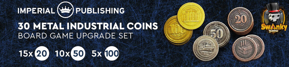 30 Metal Coin HIGH VALUE Board Game Upgrade Set (Industrial Coins) NEW!  - (ONLINE ORDER ONLY)