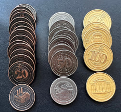 30 Metal Coin HIGH VALUE Board Game Upgrade Set (Industrial Coins) NEW!  - (ONLINE ORDER ONLY)