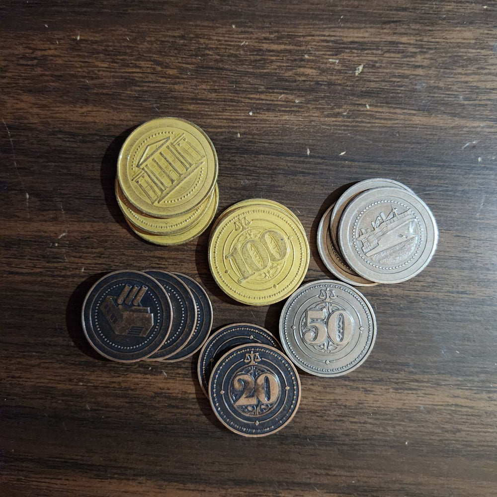 30 Metal Coin HIGH VALUE Board Game Upgrade Set (Industrial Coins) NEW!  - (ONLINE ORDER ONLY)