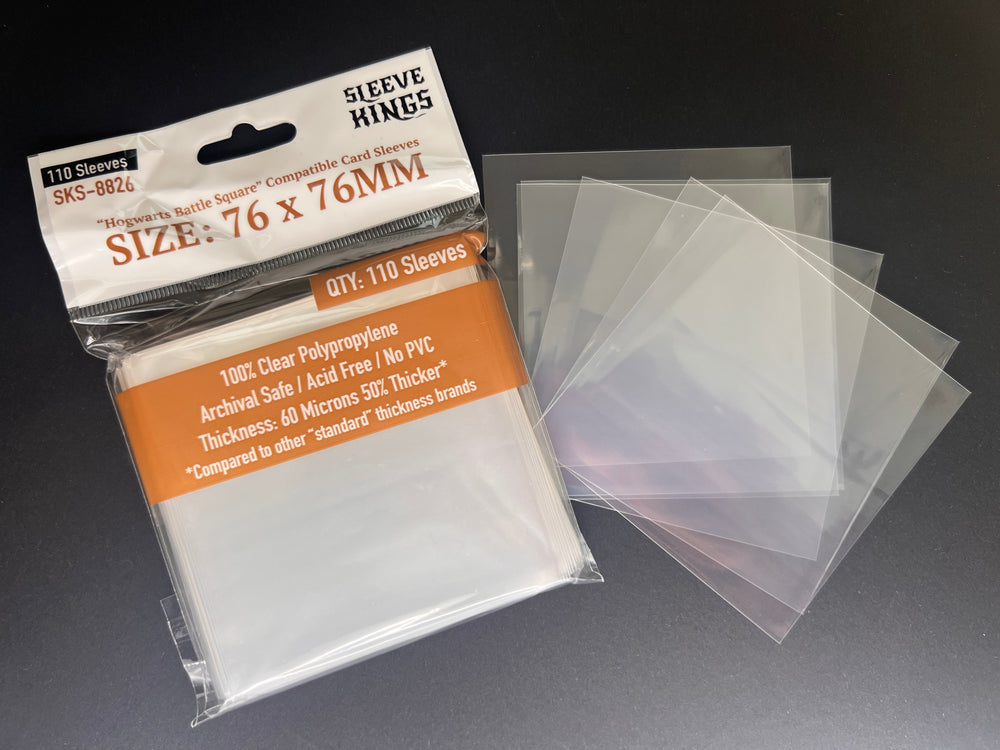 "Hogwarts Battle" Compatible Large Sleeves (76x76mm) 110 Pack, 60 Micron, SKS-8826 (ONLINE ORDER ONLY)