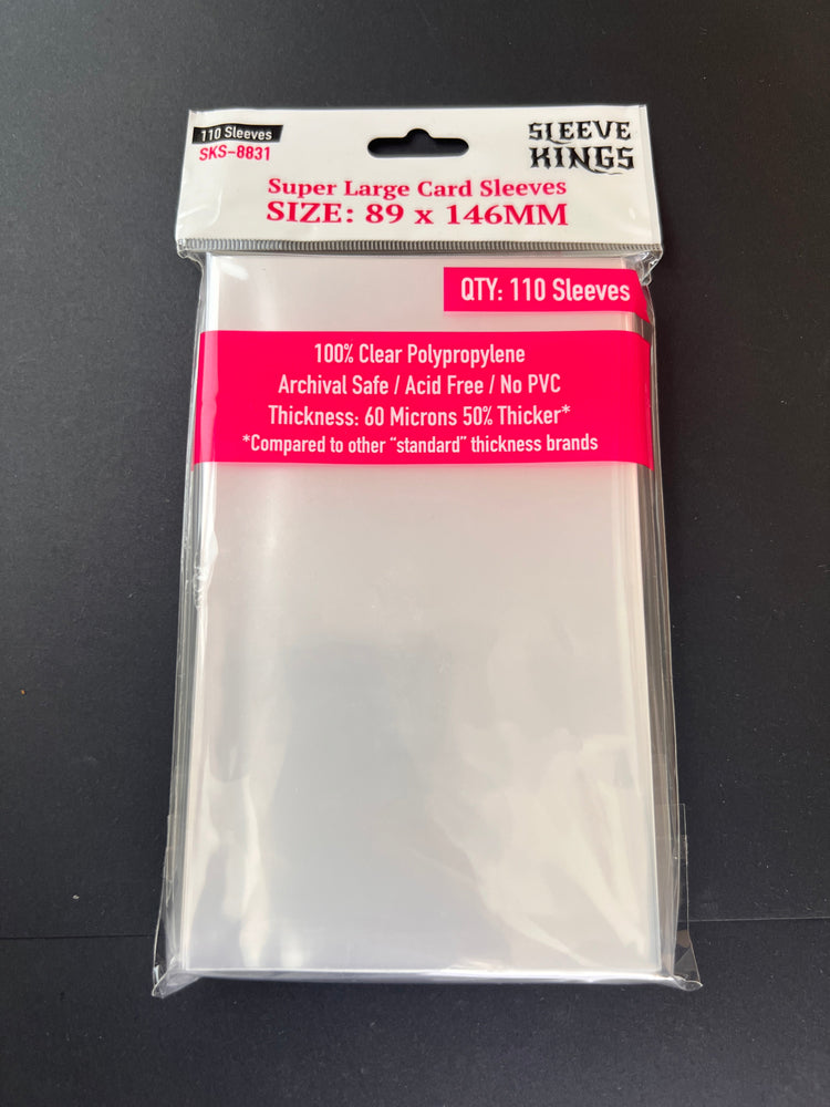 Super Large Game Card Sleeves (89x146mm) 110 Pack, 60 Micron, SKS-8831 (ONLINE ORDER ONLY)
