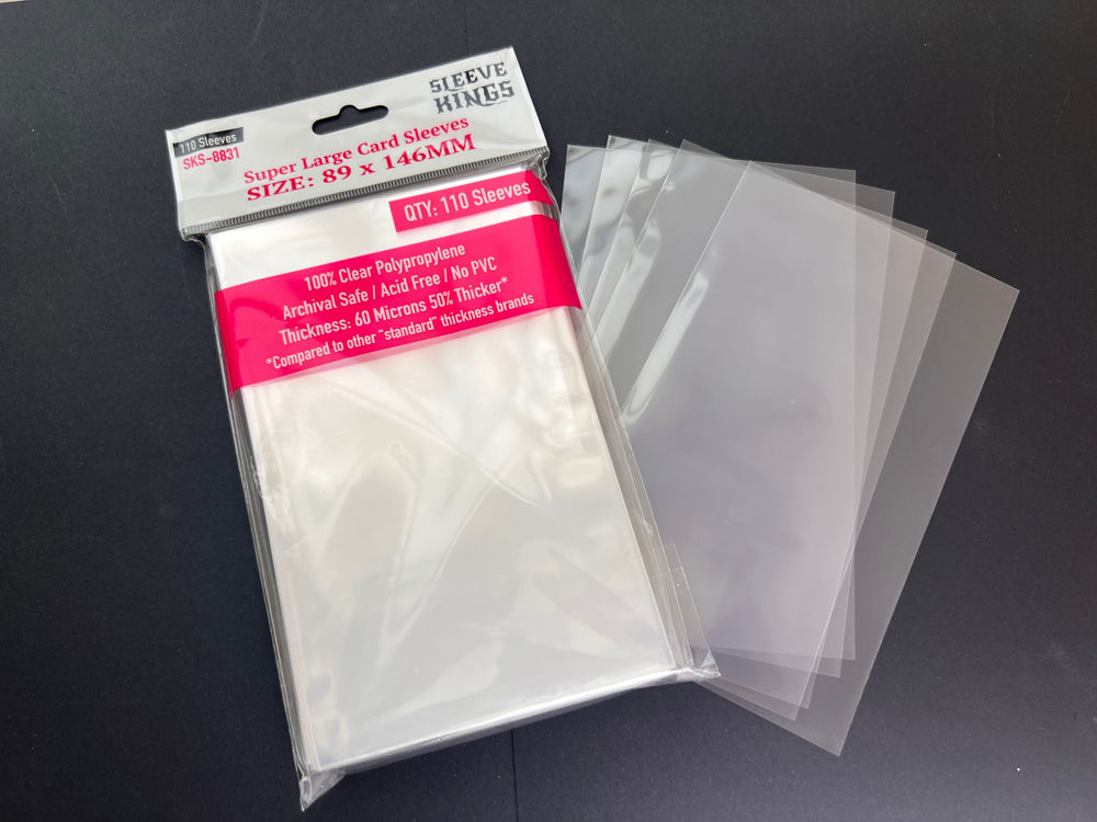 Super Large Game Card Sleeves (89x146mm) 110 Pack, 60 Micron, SKS-8831 (ONLINE ORDER ONLY)
