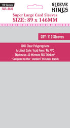 Super Large Game Card Sleeves (89x146mm) 110 Pack, 60 Micron, SKS-8831 (ONLINE ORDER ONLY)