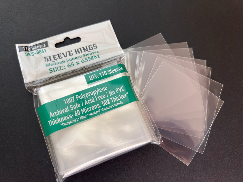 Medium Square Card Sleeves (65x65mm) 110 Pack, 60 Microns, SKS-8841 (ONLINE ORDER ONLY)