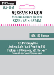 Medium Square Card Sleeves (65x65mm) 110 Pack, 60 Microns, SKS-8841 (ONLINE ORDER ONLY)