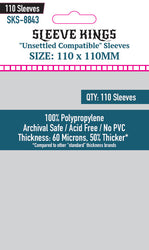 "Unsettled" Compatible Sleeves (110x110 MM) 110 Pack, 60 Microns, SKS-8843 (ONLINE ORDER ONLY)