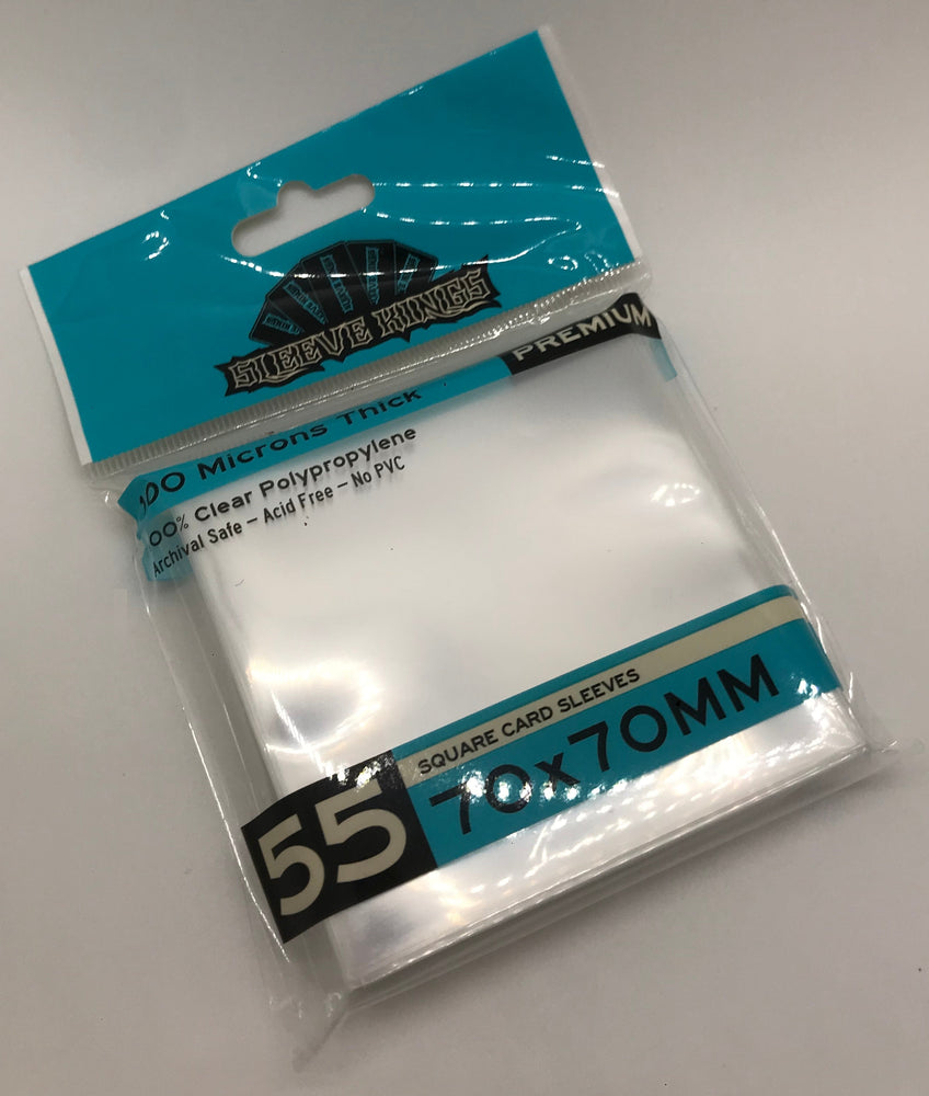 Premium Square Card Sleeves (70x70mm) 55 Pack, 100 Micron, SKS-9965 (ONLINE ORDER ONLY)