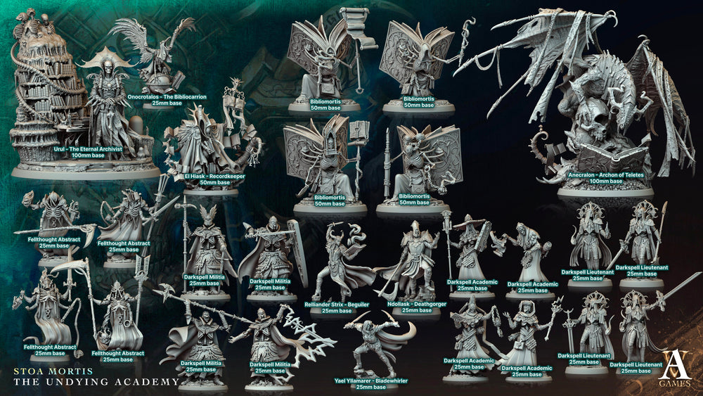 3D Printed Archvillain Games Darkspell Militia Stoa Mortis The Undying Academy (Online Only)