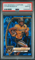 Graded 2024 Topps Bowman U Sapphire Luther Burden III #123 Rookie RC Football Card PSA 10 Gem Mint (ONLINE ORDER ONLY)