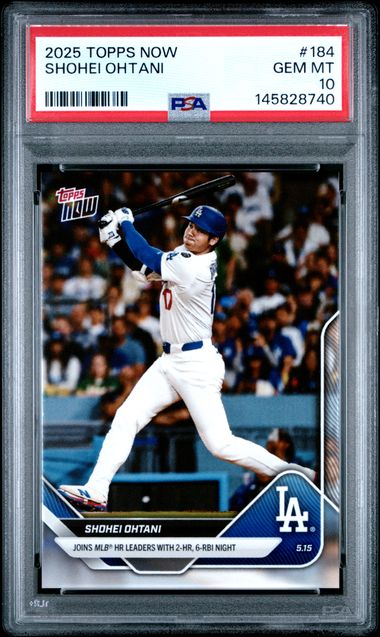 Graded 2025 Topps Now Shohei Ohtani #184 Baseball Card PSA 10 Gem Mint (ONLINE ORDER ONLY)
